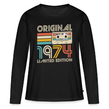 50th Birthday Vintage 1974 Original 1974 - Women's Premium Organic Long Sleeve Shirt - black - Front - Julia (174cm)