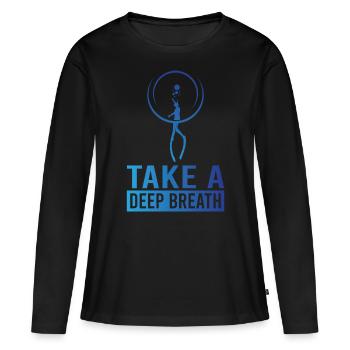 Plongée, Apnée Plongée, Apnée No Limit Apnée Apnée - T-shirt manches longues Premium bio Femme - noir - Devant - Julia (174cm)