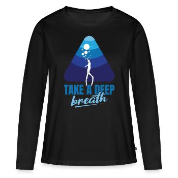 Plongée, Apnée Plongée, Apnée No Limit Apnée Apnée - T-shirt manches longues Premium bio Femme - noir - Devant - Julia (174cm)