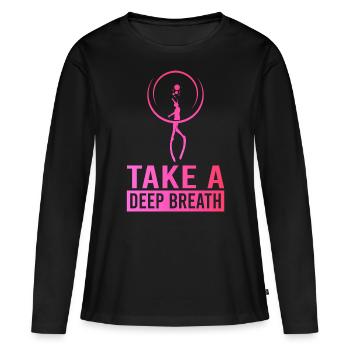 Plongée, Apnée Plongée, Apnée No Limit Apnée Apnée - T-shirt manches longues Premium bio Femme - noir - Devant - Julia (174cm)