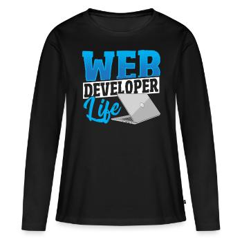 Web Developer Life Web Developer Programmer - Frauen Premium Bio Langarmshirt - Schwarz - Vorne - Julia (174cm)