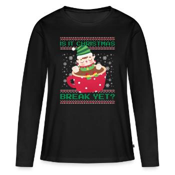 C’est déjà les vacances de Noël ? Professeur de diablotin de cacao - T-shirt manches longues Premium bio Femme - noir - Devant - Julia (174cm)