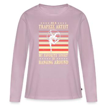 Zirkus Luftseiden Aeralist Akrobatik Trapez - Frauen Premium Bio Langarmshirt - Altrosa - Vorne - Julia (174cm)