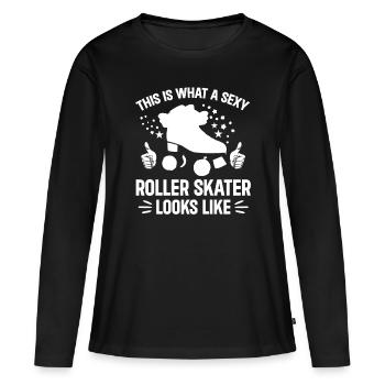 Roller Skates Roller Skating - Sexy Roller Skater - Women's Premium Organic Long Sleeve Shirt - black - Front - Julia (174cm)