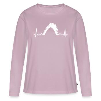 Amusement parks, fairground, funfair - Women's Premium Organic Long Sleeve Shirt - dusky pink - Front - Julia (174cm)