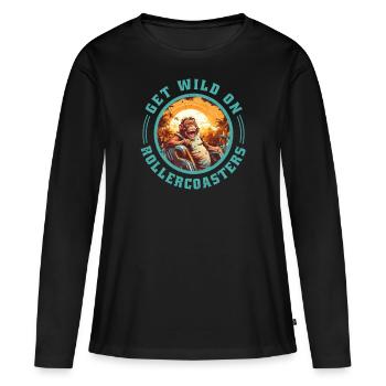 Amusement parks, fairground, funfair - Women's Premium Organic Long Sleeve Shirt - black - Front - Julia (174cm)