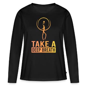 Plongée, Apnée Plongée, Apnée No Limit Apnée Apnée - T-shirt manches longues Premium bio Femme - noir - Devant - Julia (174cm)