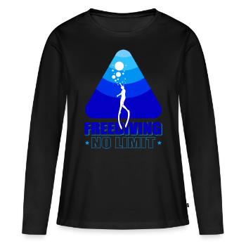 Plongée, Apnée Plongée, Apnée No Limit Apnée Apnée - T-shirt manches longues Premium bio Femme - noir - Devant - Julia (174cm)
