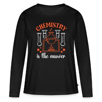 Chimiste La réponse Chimie Technicien chimiste Sciences - T-shirt manches longues Premium bio Femme - noir - Devant - Julia (174cm)