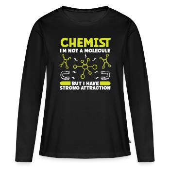 Le chimiste a une forte attraction Technicien chimiste en chimie - T-shirt manches longues Premium bio Femme - noir - Devant - Julia (174cm)
