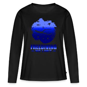 Plongée, Apnée Plongée, Apnée No Limit Apnée Apnée - T-shirt manches longues Premium bio Femme - noir - Devant - Julia (174cm)