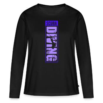 Plongée, Apnée Plongée, Apnée No Limit Apnée Apnée - T-shirt manches longues Premium bio Femme - noir - Devant - Julia (174cm)
