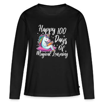 Les licornes sont géniales, donc je suis une licorne - T-shirt manches longues Premium bio Femme - noir - Devant - Julia (174cm)