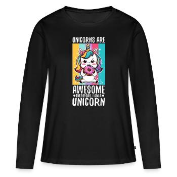 100 jours magiques d'école - T-shirt manches longues Premium bio Femme - noir - Devant - Julia (174cm)