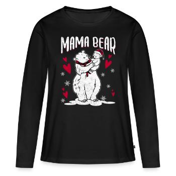 Mama Bear - Frauen Premium Bio Langarmshirt - Schwarz - Vorne - Julia (174cm)