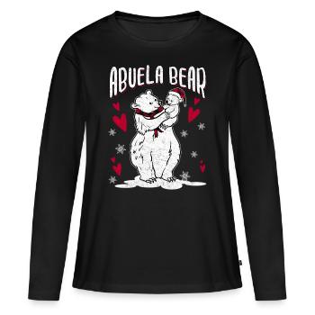 Abuela Bear - Frauen Premium Bio Langarmshirt - Schwarz - Vorne - Julia (174cm)