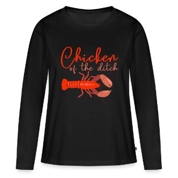 Poulet du fossé - T-shirt manches longues Premium bio Femme - noir - Devant - Julia (174cm)