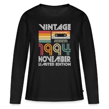 30th Birthday Vintage November 1994 Vintage 1994 - Women's Premium Organic Long Sleeve Shirt - black - Front - Julia (174cm)