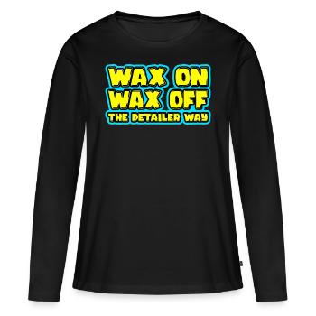 Cire sur la cire de l’amateur de voitures de façon detailer - T-shirt manches longues Premium bio Femme - noir - Devant - Julia (174cm)