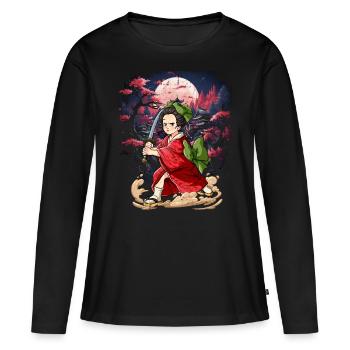 Samurai Kimono Women - Women's Premium Organic Long Sleeve Shirt - black - Front - Julia (174cm)