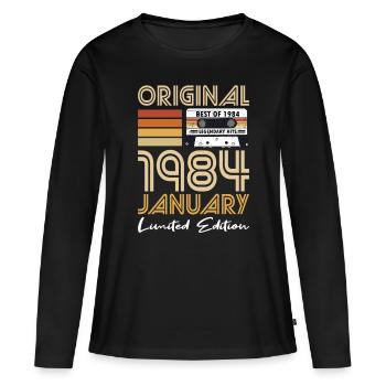 40th Birthday Vintage January 1984 Original 1984 - Women's Premium Organic Long Sleeve Shirt - black - Front - Julia (174cm)
