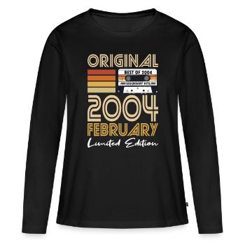 20th Birthday Vintage February 2004 Original 2004 - Women's Premium Organic Long Sleeve Shirt - black - Front - Julia (174cm)