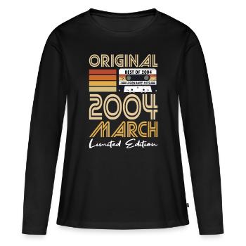 20th Birthday Vintage March 2004 Original 2004 - Women's Premium Organic Long Sleeve Shirt - black - Front - Julia (174cm)