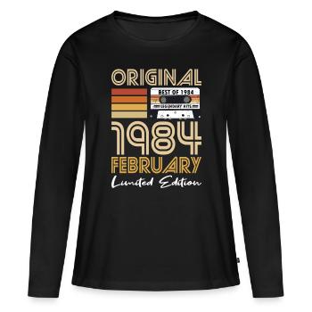40th Birthday Vintage February 1984 Original 1984 - Women's Premium Organic Long Sleeve Shirt - black - Front - Julia (174cm)
