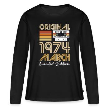 50th Birthday Vintage March 1974 Original 1974 - Women's Premium Organic Long Sleeve Shirt - black - Front - Julia (174cm)