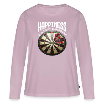 Joueur de fléchettes à trois chanceux - T-shirt manches longues Premium bio Femme - rose poudré - Devant - Julia (174cm)