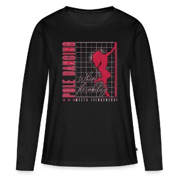 La pole dance où la flexibilité rencontre la gymnastique - T-shirt manches longues Premium bio Femme - noir - Devant - Julia (174cm)