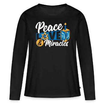 Schammasch Kandelaber Jüdisches Fest Chanukka - Frauen Premium Bio Langarmshirt - Schwarz - Vorne - Julia (174cm)