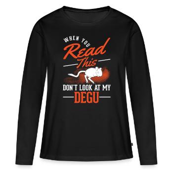 Octodon Cadeau Arbuste Rat Forêt Degu - T-shirt manches longues Premium bio Femme - noir - Devant - Julia (174cm)