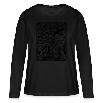 Limogalaxy: Ein Alien-Shirt für Sci-Fi-Liebhaber. - Frauen Premium Bio Langarmshirt - Schwarz - Vorne - Julia (174cm)