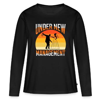 Sous une nouvelle direction - T-shirt manches longues Premium bio Femme - noir - Devant - Julia (174cm)