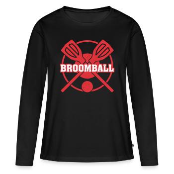 Bâton de ballon-balai Jouer au ballon-balai Joueur de ballon-balai - T-shirt manches longues Premium bio Femme - noir - Devant - Julia (174cm)