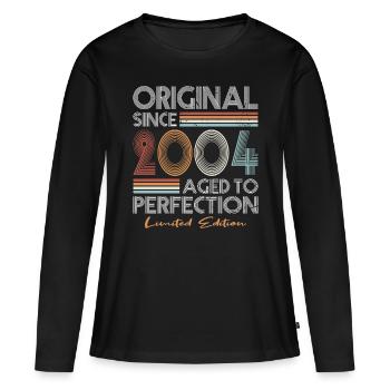 20e anniversaire millésime 2004 Original depuis 2004 - T-shirt manches longues Premium bio Femme - noir - Devant - Julia (174cm)