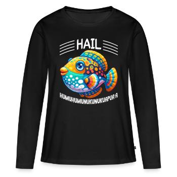 Baliste de récif Humuhumunukunukuapua’a - T-shirt manches longues Premium bio Femme - noir - Devant - Julia (174cm)