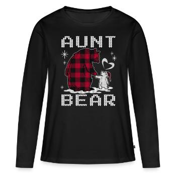 Tante Ours - T-shirt manches longues Premium bio Femme - noir - Devant - Julia (174cm)