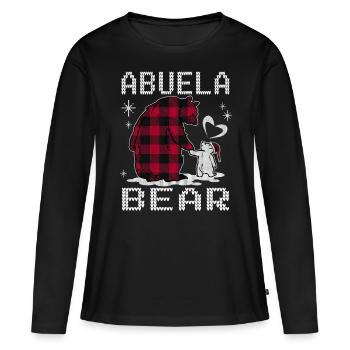 Abuela Bear - Frauen Premium Bio Langarmshirt - Schwarz - Vorne - Julia (174cm)