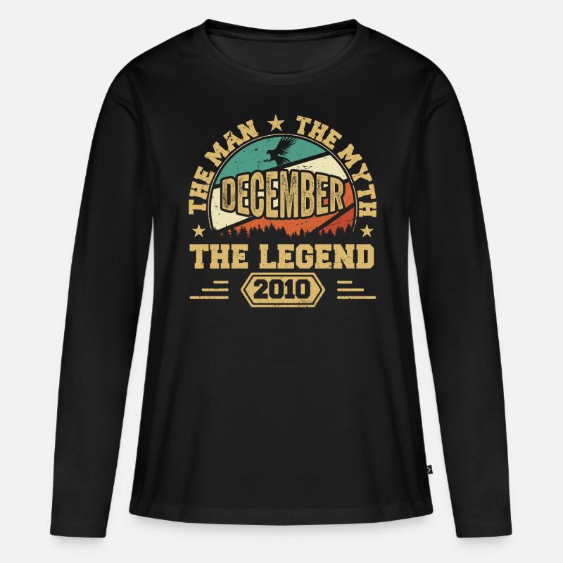 Dezember 2010 Geburtstag Dezember 2010 Geschenk - Frauen Premium Bio Langarmshirt - Schwarz
