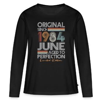 40th Birthday Vintage June 1984 Original 1984 - Women's Premium Organic Long Sleeve Shirt - black - Front - Julia (174cm)