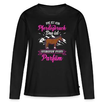 Freiberger Pferd Parfüm - Frauen Premium Bio Langarmshirt - Schwarz - Vorne - Julia (174cm)