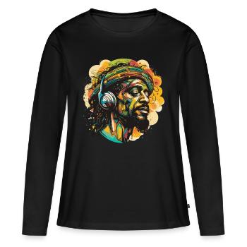 Reggae Man, Musique Reggae, Reggae Feeling, Reggae, - T-shirt manches longues Premium bio Femme - noir - Devant - Julia (174cm)