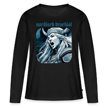 Nordic brute viking - Women's Premium Organic Long Sleeve Shirt - black - Front - Julia (174cm)
