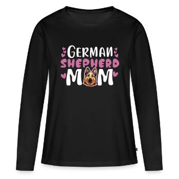German Shepherd Mom - Women's Premium Organic Long Sleeve Shirt - black - Front - Julia (174cm)