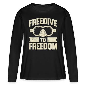 Plongée, Apnée Plongée, Apnée No Limit Apnée Apnée - T-shirt manches longues Premium bio Femme - noir - Devant - Julia (174cm)