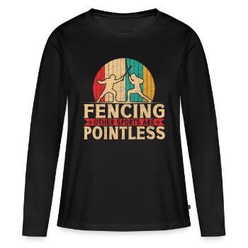 Escrime Escrime Sabre Escrimeur - T-shirt manches longues Premium bio Femme - noir - Devant - Julia (174cm)