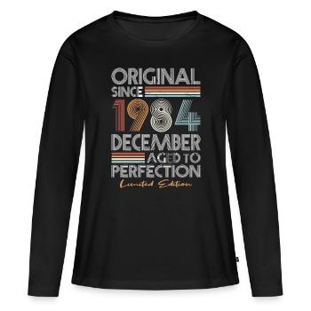 40th Birthday Vintage December 1984 Original - Women's Premium Organic Long Sleeve Shirt - black - Front - Julia (174cm)