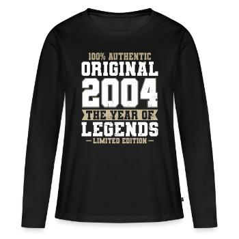 20. Geburtstag Jahrgang 2004 Original 2004 - Frauen Premium Bio Langarmshirt - Schwarz - Vorne - Julia (174cm)